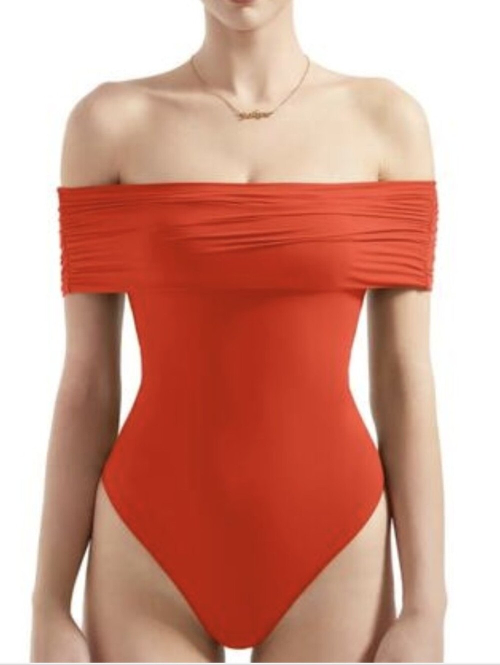 SUUKSESS Off the Shoulder Bodysuit Short Sleeve Strapless Thong Body suit Sz S